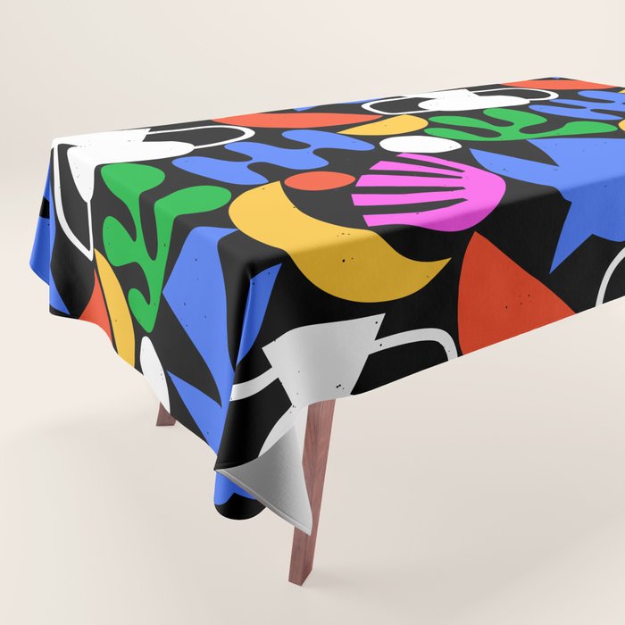 Colorful abstract organic shape art pattern  Tablecloth Gallery Image 1