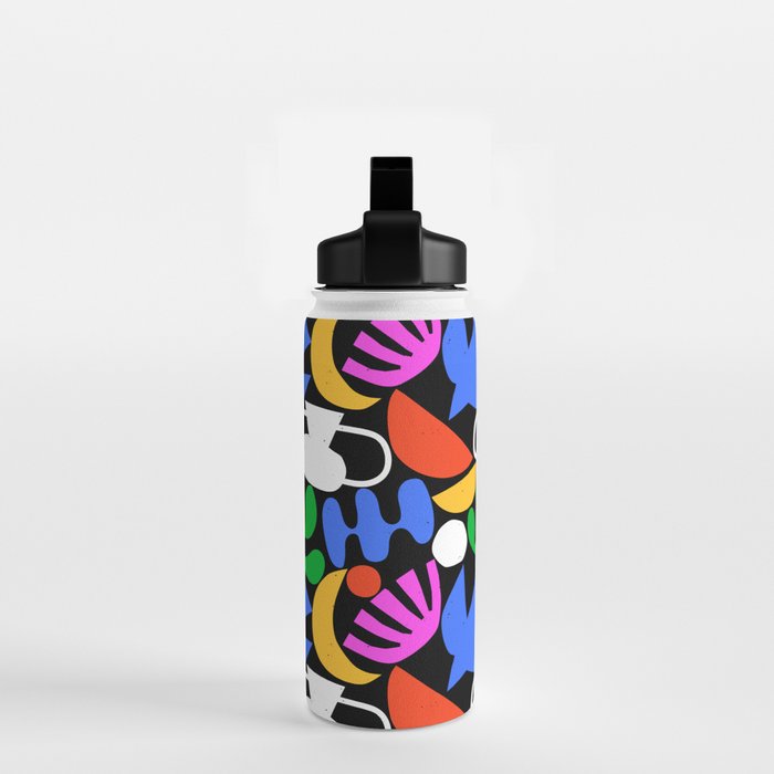 Colorful abstract organic shape art pattern  Water Bottle Gallery Image 2