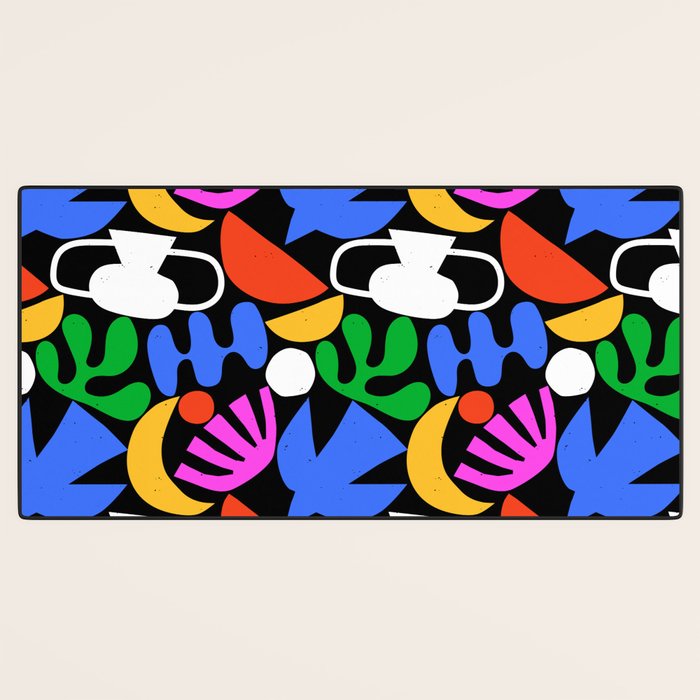 Colorful abstract organic shape art pattern  Desk Mat Gallery Image 3
