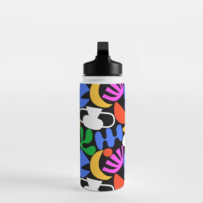 Colorful abstract organic shape art pattern  Water Bottle Gallery Image 3