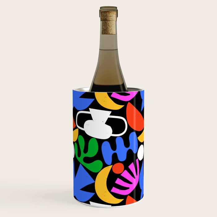 Colorful abstract organic shape art pattern  Wine Chiller Gallery Image 2