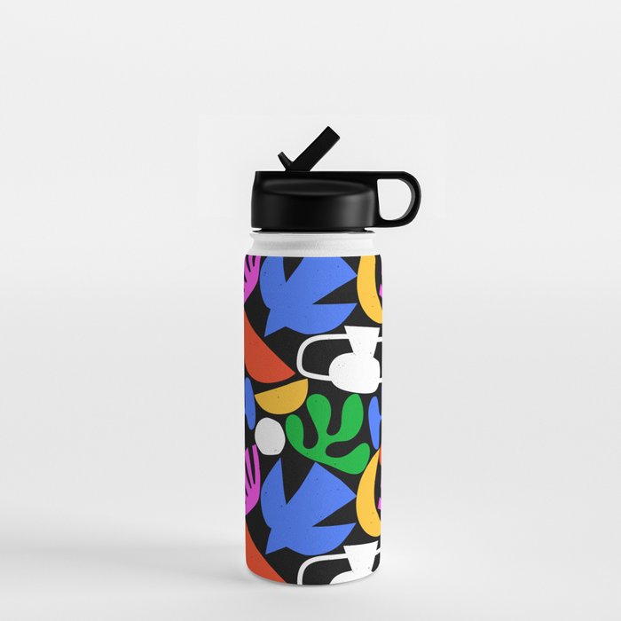Colorful abstract organic shape art pattern  Water Bottle Gallery Image 1