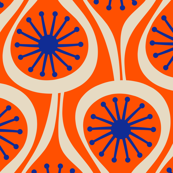 Mid Century Modern Atomic Drops Bright Retro Orange Blue Beige Pattern Coffee Mug Gallery Image 2