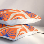Mid Century Modern Atomic Drops Bright Retro Orange Blue Beige Pattern Pillow Sham Gallery Image 3