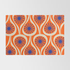 Mid Century Modern Atomic Drops Bright Retro Orange Blue Beige Pattern Rug Gallery Image 2