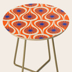 Mid Century Modern Atomic Drops Bright Retro Orange Blue Beige Pattern Side Table Gallery Image 2