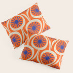 Mid Century Modern Atomic Drops Bright Retro Orange Blue Beige Pattern Pillow Sham Gallery Image 3