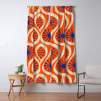 Mid Century Modern Atomic Drops Bright Retro Orange Blue Beige Pattern Window Curtain Gallery Image 5