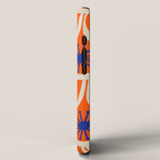 Mid Century Modern Atomic Drops Bright Retro Orange Blue Beige Pattern iPhone Case Gallery Image 2