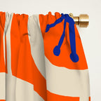 Mid Century Modern Atomic Drops Bright Retro Orange Blue Beige Pattern Window Curtain Gallery Image 2