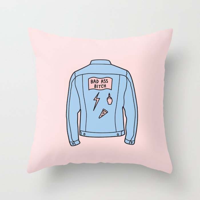 BAD ASS B Throw Pillow Gallery Image 6