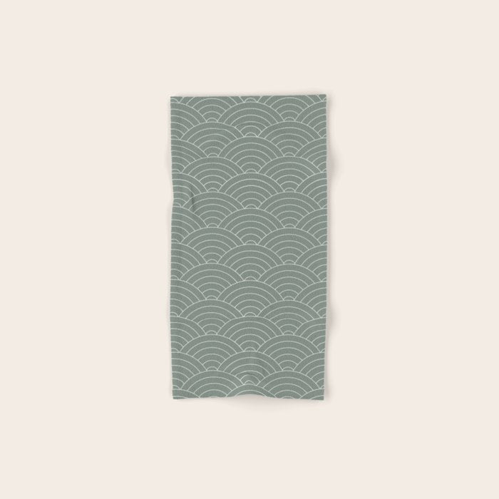 Waves (Linen Green) Bath Towel Gallery Image 1