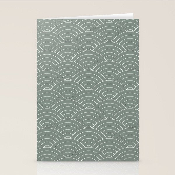 Waves (Linen Green) Stationery Card Gallery Image 2