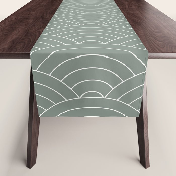 Waves (Linen Green) Table Runner Gallery Image 1