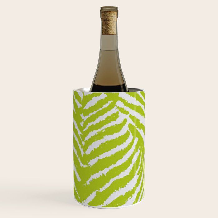 Lime Zest Zebra Pattern Wine Chiller Gallery Image 1