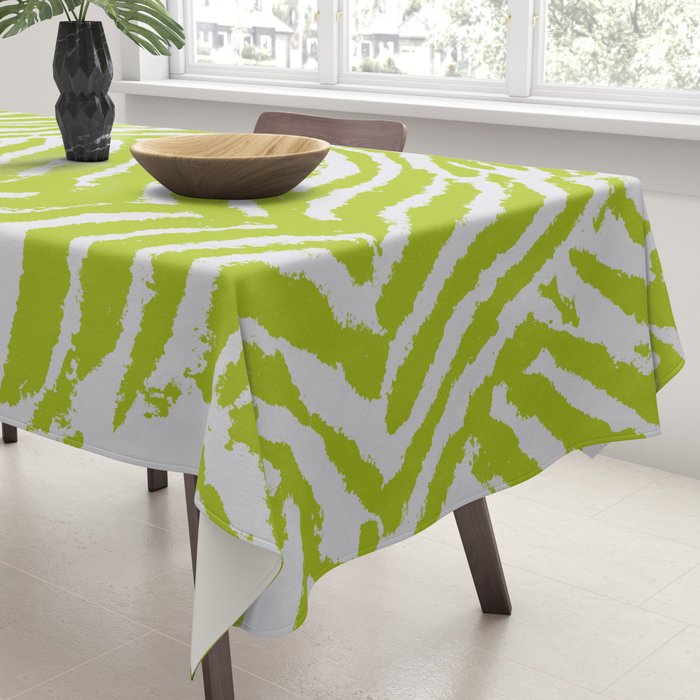 Lime Zest Zebra Pattern Tablecloth Gallery Image 3