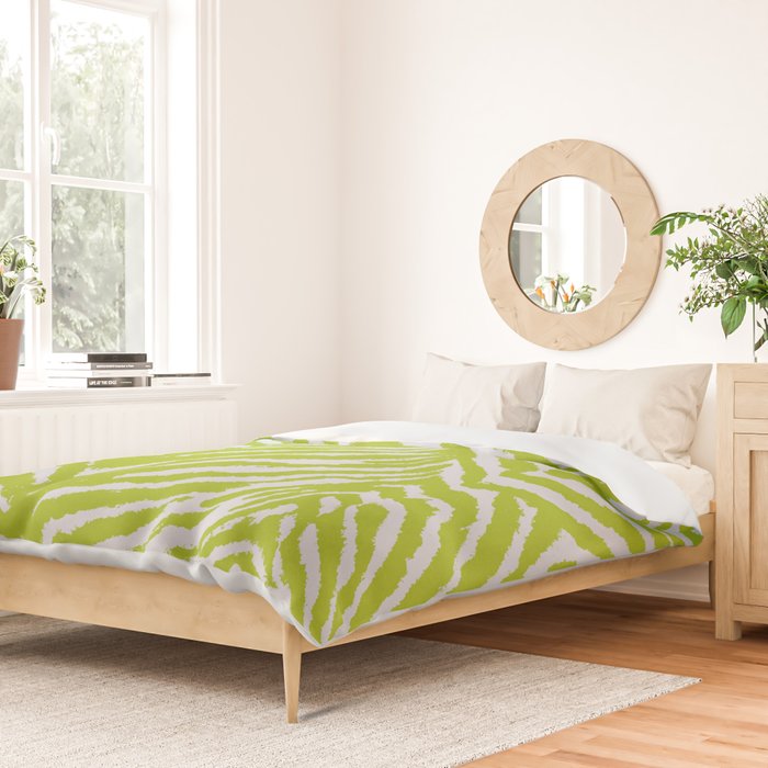 Lime Zest Zebra Pattern Duvet Cover Gallery Image 2