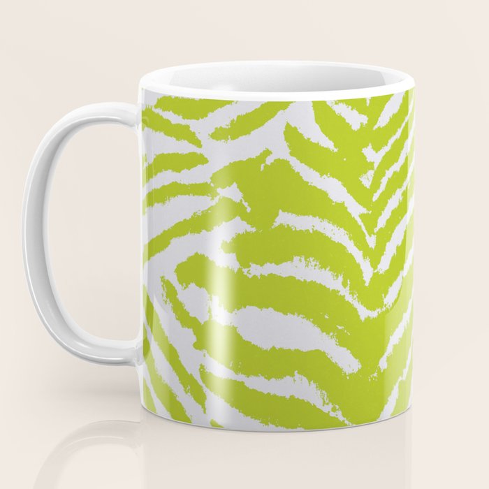 Lime Zest Zebra Pattern Coffee Mug Gallery Image 3