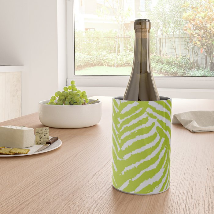 Lime Zest Zebra Pattern Wine Chiller Gallery Image 4