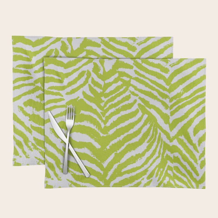 Lime Zest Zebra Pattern Placemat Gallery Image 1