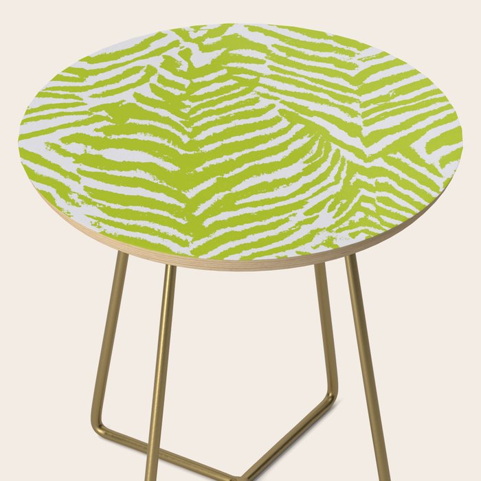 Lime Zest Zebra Pattern Side Table Gallery Image 2