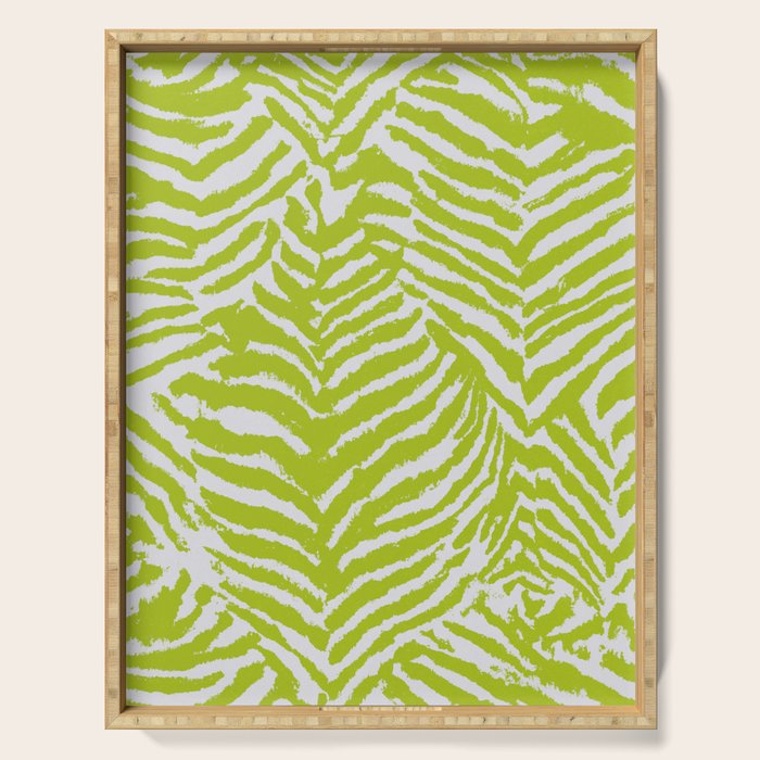 Lime Zest Zebra Pattern Serving Tray Gallery Image 1
