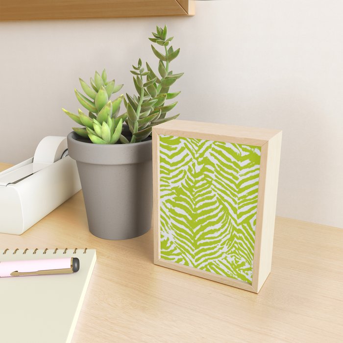 Lime Zest Zebra Pattern Mini Art Print Gallery Image 2