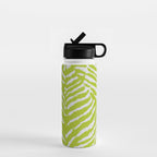 Lime Zest Zebra Pattern Water Bottle Gallery Image 1
