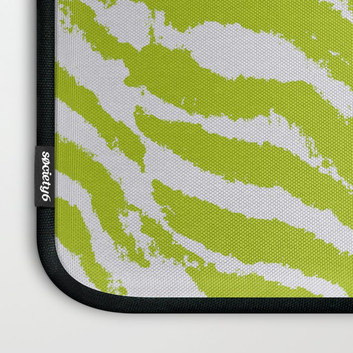 Lime Zest Zebra Pattern Laptop Sleeve Gallery Image 3