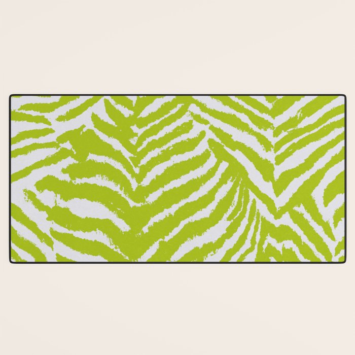 Lime Zest Zebra Pattern Desk Mat Gallery Image 3