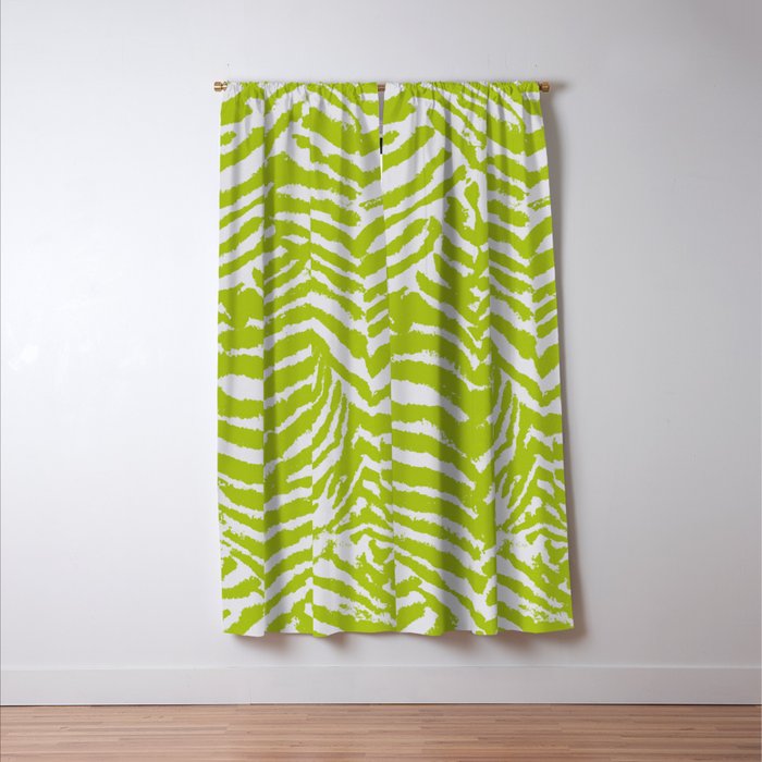 Lime Zest Zebra Pattern Window Curtain Gallery Image 3