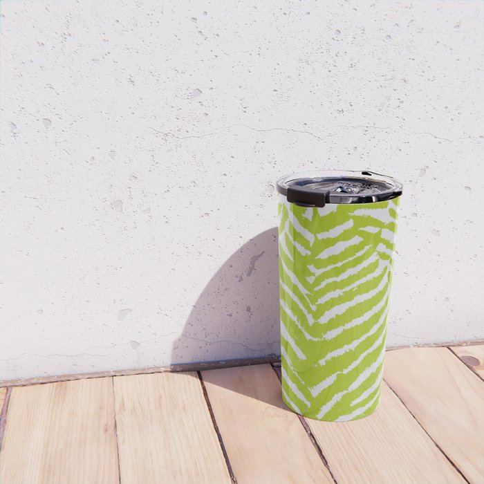 Lime Zest Zebra Pattern Travel Mug Gallery Image 4