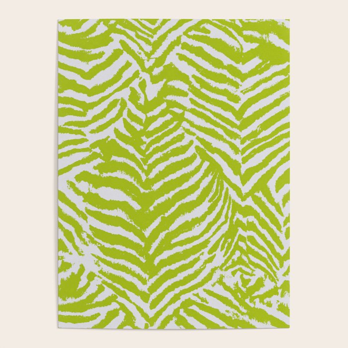 Lime Zest Zebra Pattern Poster Gallery Image 1