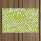 Lime Zest Zebra Pattern Outdoor Rug Gallery Image 1