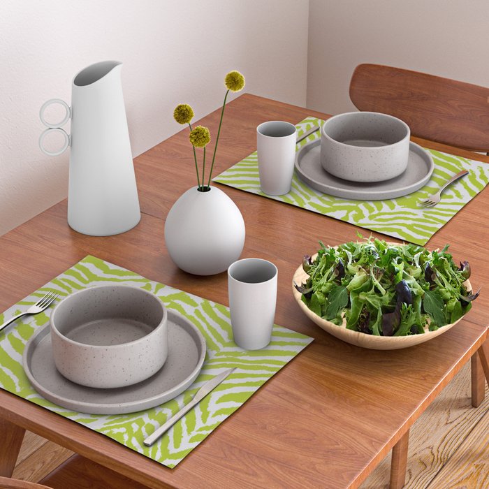 Lime Zest Zebra Pattern Placemat Gallery Image 2