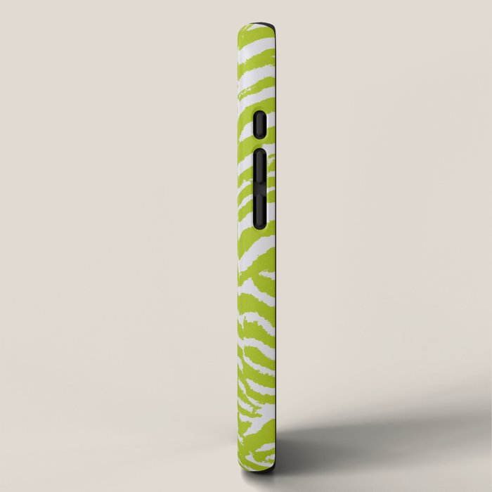 Lime Zest Zebra Pattern iPhone Case Gallery Image 2