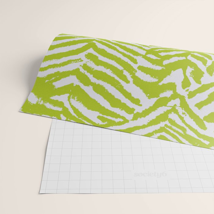 Lime Zest Zebra Pattern Wrapping Paper Gallery Image 2
