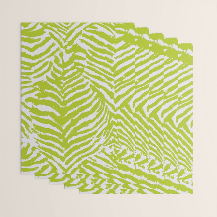 Lime Zest Zebra Pattern Wrapping Paper Gallery Image 3