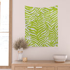 Lime Zest Zebra Pattern Wall Tapestry Gallery Image 2