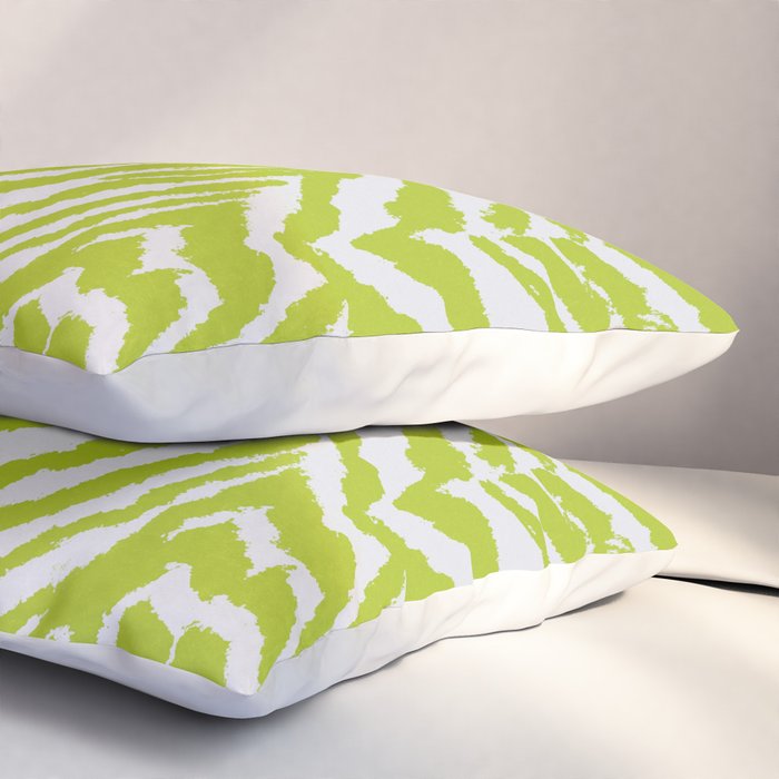 Lime Zest Zebra Pattern Pillow Sham Gallery Image 3