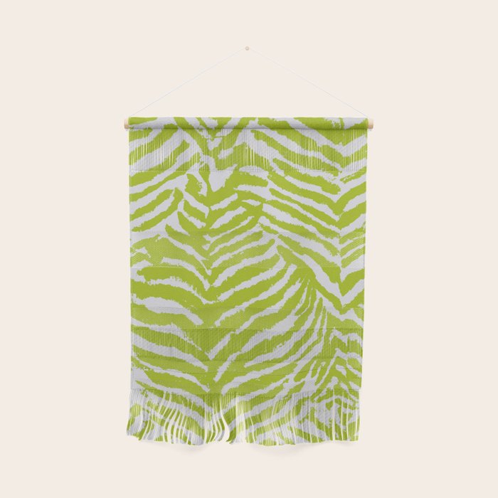 Lime Zest Zebra Pattern Wall Hanging Gallery Image 1