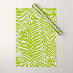 Lime Zest Zebra Pattern Wrapping Paper Gallery Image 1
