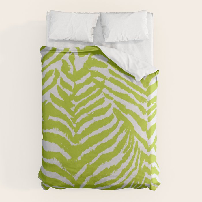 Lime Zest Zebra Pattern Duvet Cover Gallery Image 6