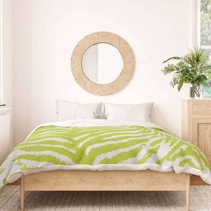 Lime Zest Zebra Pattern Duvet Cover Gallery Image 3