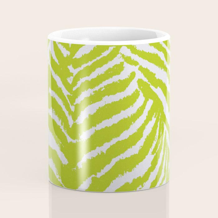 Lime Zest Zebra Pattern Coffee Mug Gallery Image 4