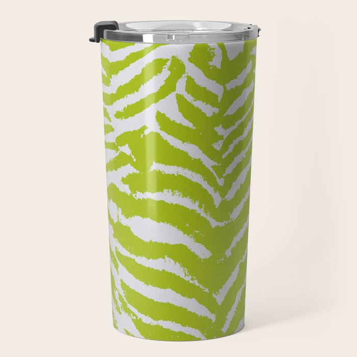 Lime Zest Zebra Pattern Travel Mug Gallery Image 3