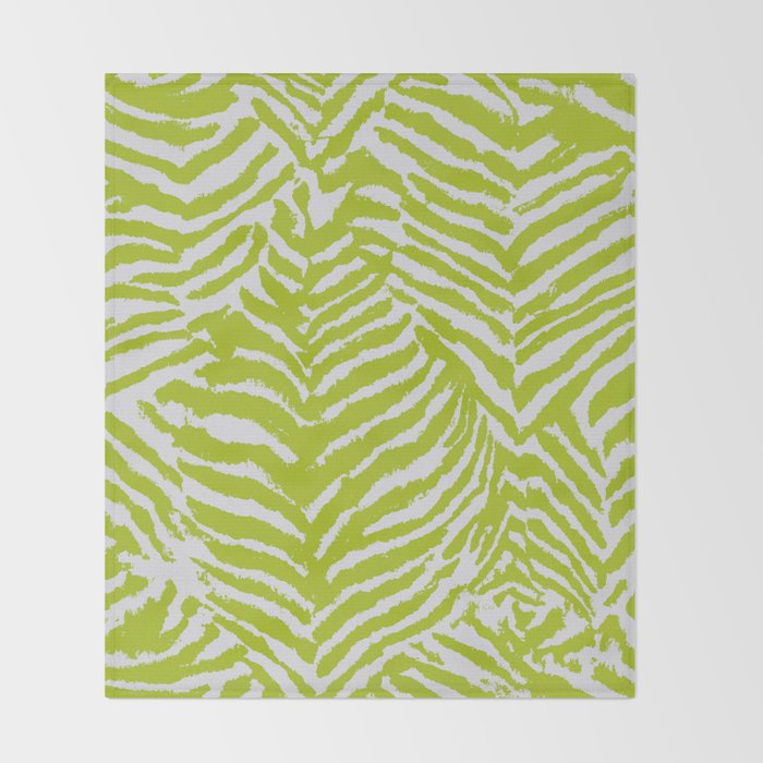 Lime Zest Zebra Pattern Throw Blanket Gallery Image 2
