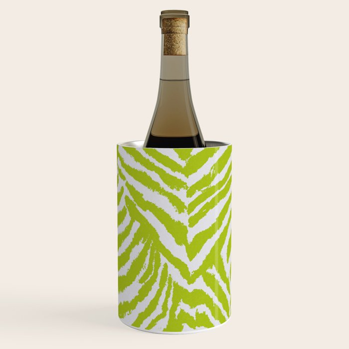 Lime Zest Zebra Pattern Wine Chiller Gallery Image 3