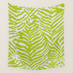 Lime Zest Zebra Pattern Wall Tapestry Gallery Image 4