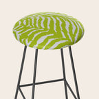 Lime Zest Zebra Pattern Stool Gallery Image 2